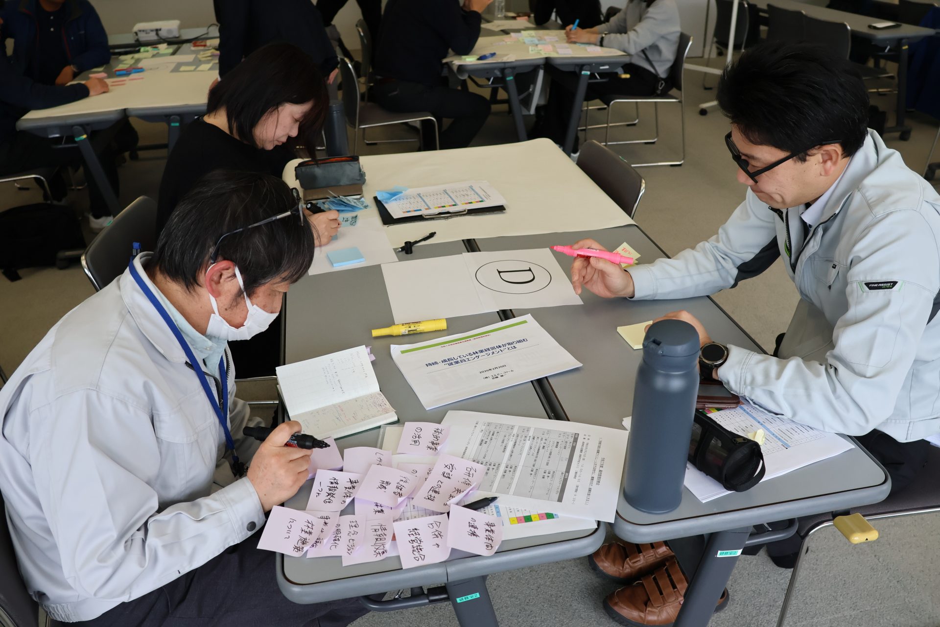 雇用管理改善研修会のグループワークの様子